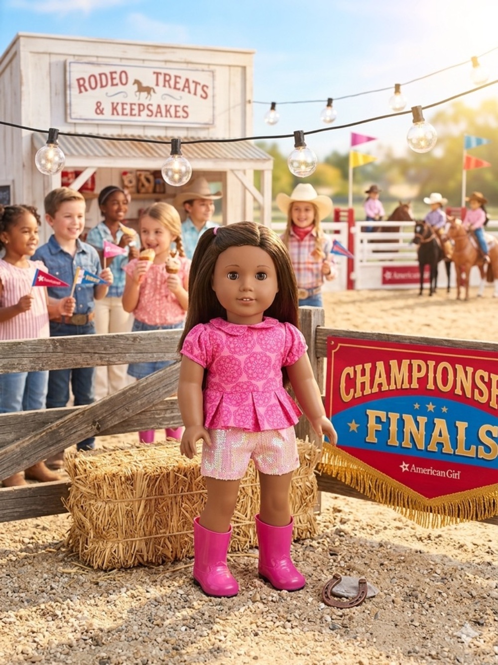 American‎ Girl doll with pink outfit